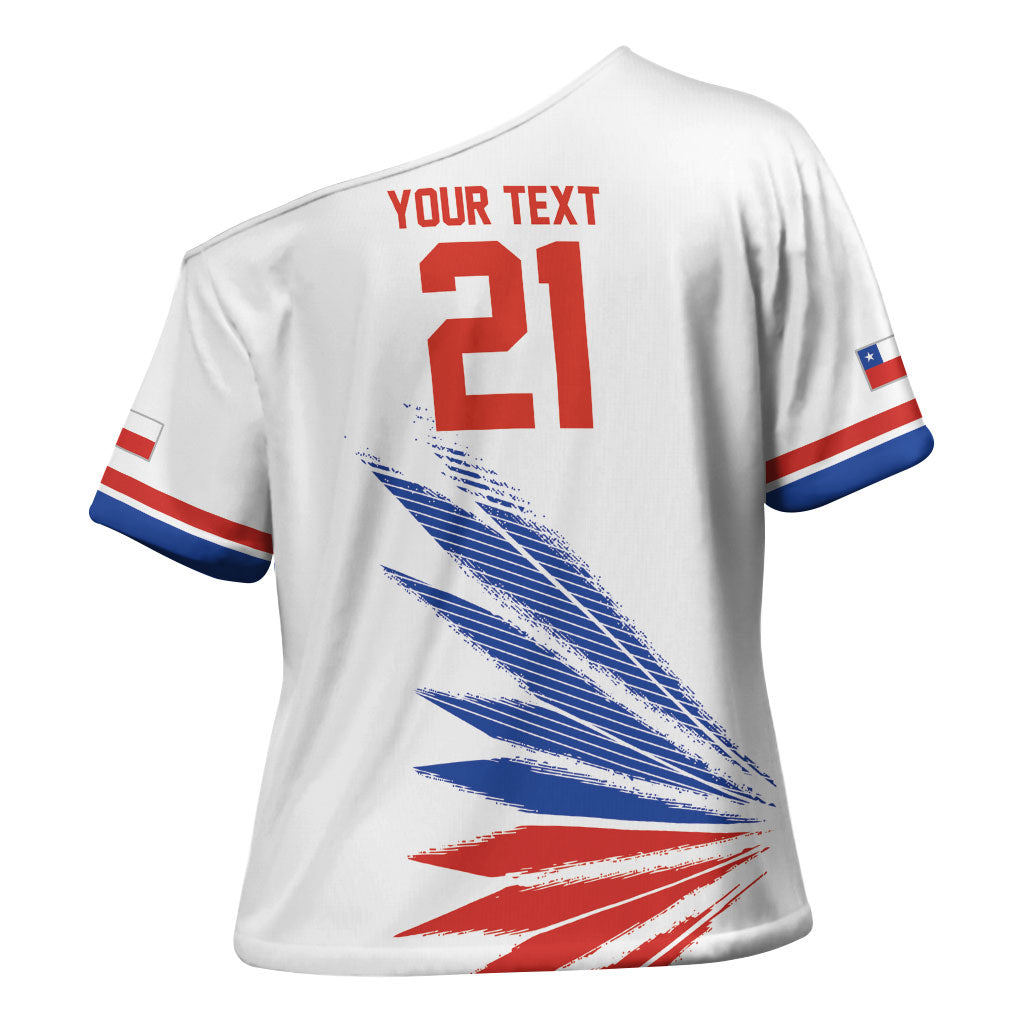 2026 Rugby Nations Series Custom Chile Cross Shoulder Shirt Los Condores Eagle Bold Stripes Pride