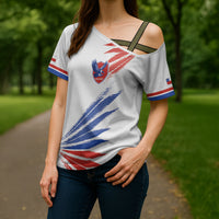 2026 Rugby Nations Series Custom Chile Cross Shoulder Shirt Los Condores Eagle Bold Stripes Pride