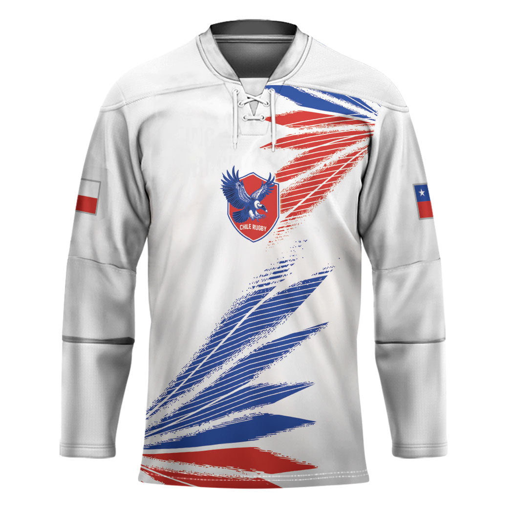 2026 Rugby Nations Series Custom Chile Hockey Jersey Los Condores Eagle Bold Stripes Pride