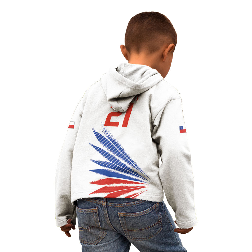 2026 Rugby Nations Series Custom Chile Kid Hoodie Los Condores Eagle Bold Stripes Pride