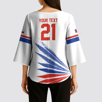 2026 Rugby Nations Series Custom Chile Kimono Sleeve Blouse Los Condores Eagle Bold Stripes Pride