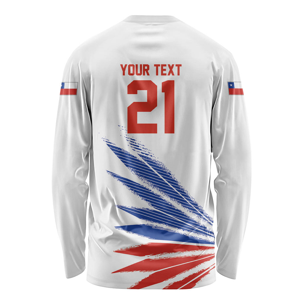 2026 Rugby Nations Series Custom Chile Long Sleeve Shirt Los Condores Eagle Bold Stripes Pride