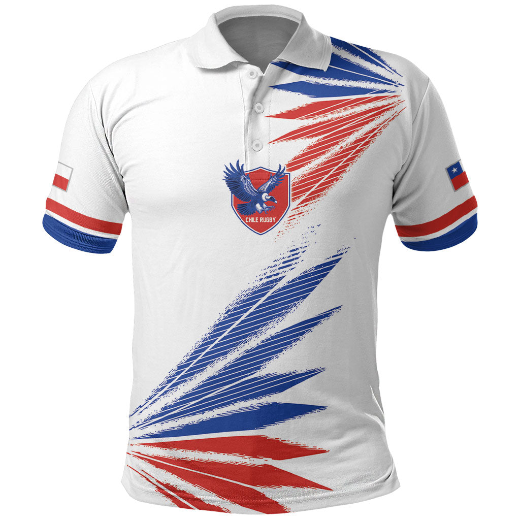 2026 Rugby Nations Series Custom Chile Polo Shirt Los Condores Eagle Bold Stripes Pride