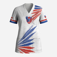 2026 Rugby Nations Series Custom Chile Scrub Top Los Condores Eagle Bold Stripes Pride