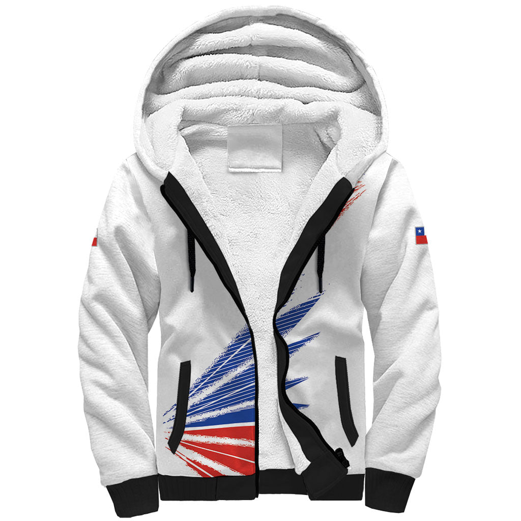 2026 Rugby Nations Series Custom Chile Sherpa Hoodie Los Condores Eagle Bold Stripes Pride