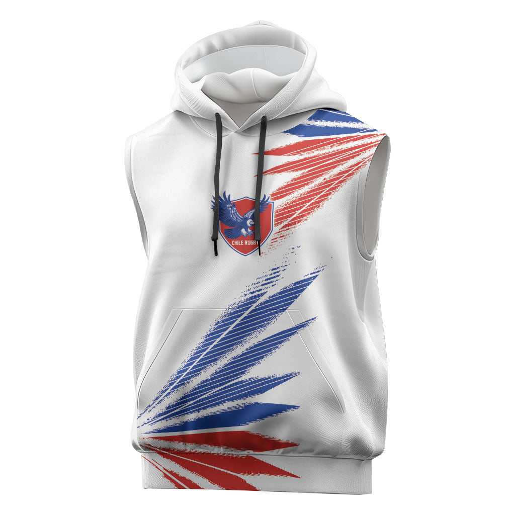 2026 Rugby Nations Series Custom Chile Sleeveless Hoodie Los Condores Eagle Bold Stripes Pride