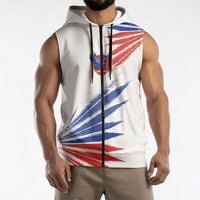 2026 Rugby Nations Series Custom Chile Sleeveless Zip Hoodie Los Condores Eagle Bold Stripes Pride