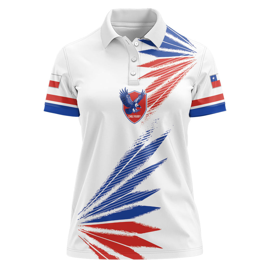 2026 Rugby Nations Series Custom Chile Women Polo Shirt Los Condores Eagle Bold Stripes Pride