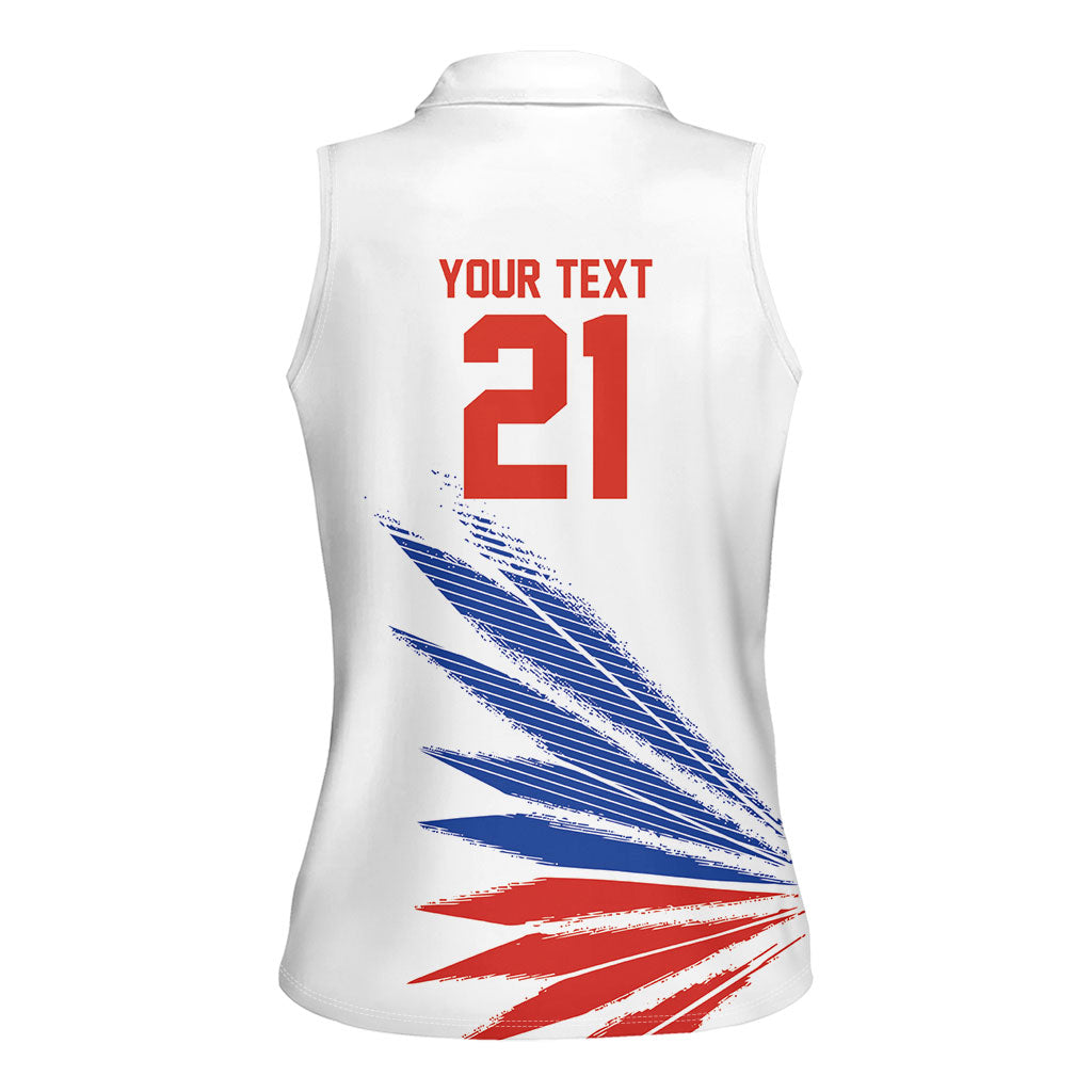 2026 Rugby Nations Series Custom Chile Women Sleeveless Polo Shirt Los Condores Eagle Bold Stripes Pride