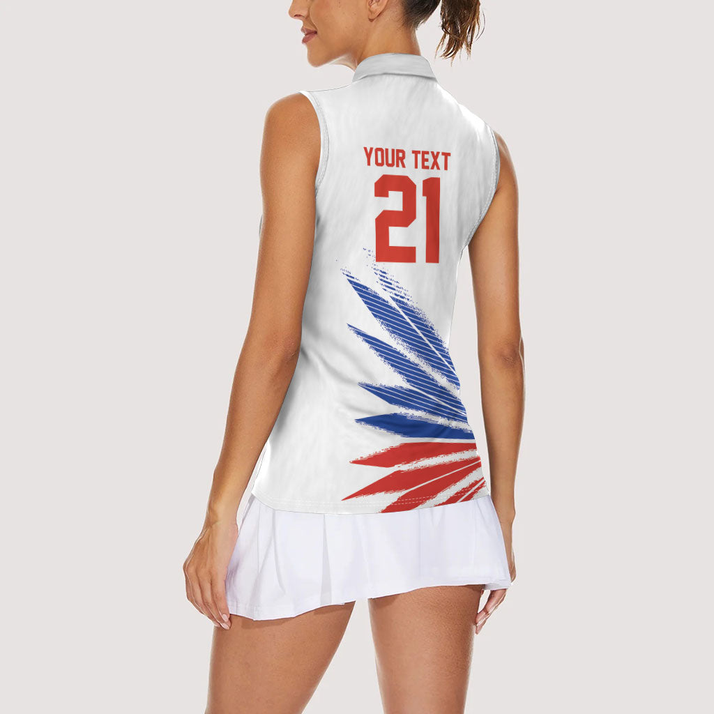 2026 Rugby Nations Series Custom Chile Women Sleeveless Polo Shirt Los Condores Eagle Bold Stripes Pride