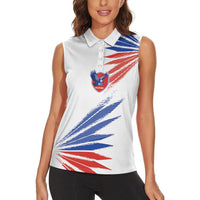 2026 Rugby Nations Series Custom Chile Women Sleeveless Polo Shirt Los Condores Eagle Bold Stripes Pride