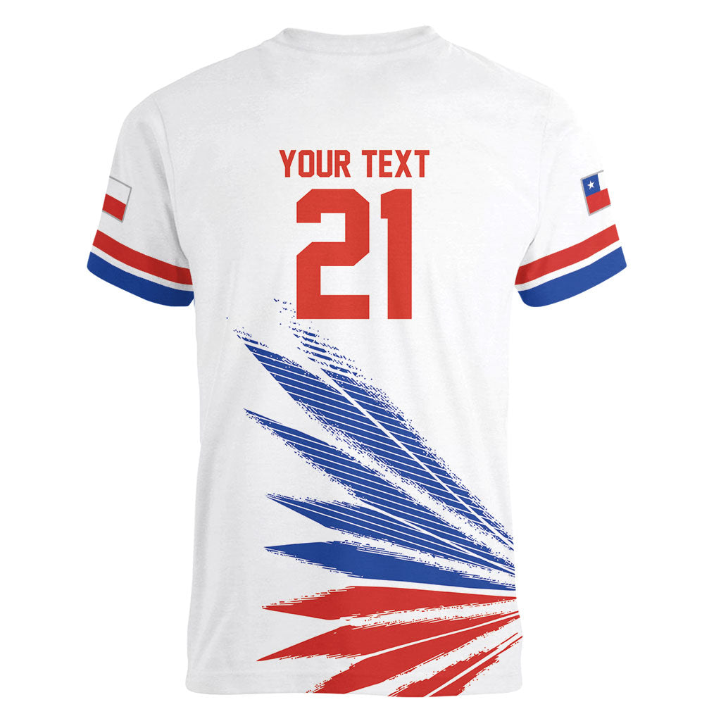 2026 Rugby Nations Series Custom Chile Women V-Neck T-Shirt Los Condores Eagle Bold Stripes Pride