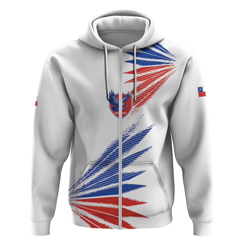 2026 Rugby Nations Series Custom Chile Zip Hoodie Los Condores Eagle Bold Stripes Pride