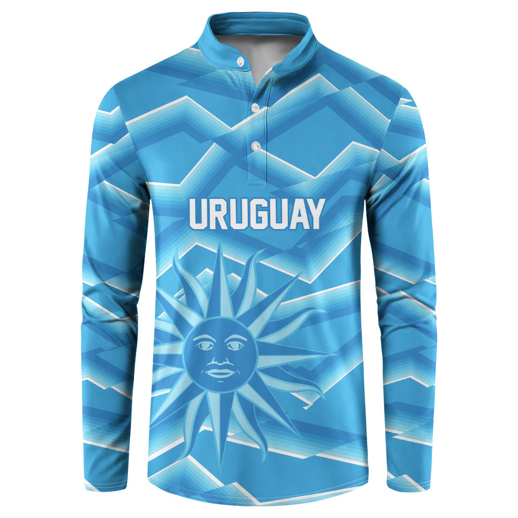 2026 Rugby Nations Series Custom Uruguay Button Sweatshirt Los Teros Sun Of May