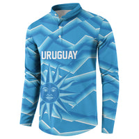 2026 Rugby Nations Series Custom Uruguay Button Sweatshirt Los Teros Sun Of May