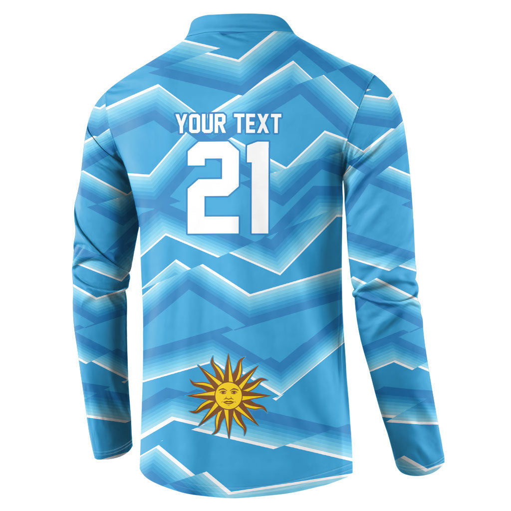 2026 Rugby Nations Series Custom Uruguay Button Sweatshirt Los Teros Sun Of May