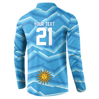 2026 Rugby Nations Series Custom Uruguay Button Sweatshirt Los Teros Sun Of May
