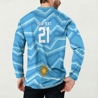 2026 Rugby Nations Series Custom Uruguay Button Sweatshirt Los Teros Sun Of May