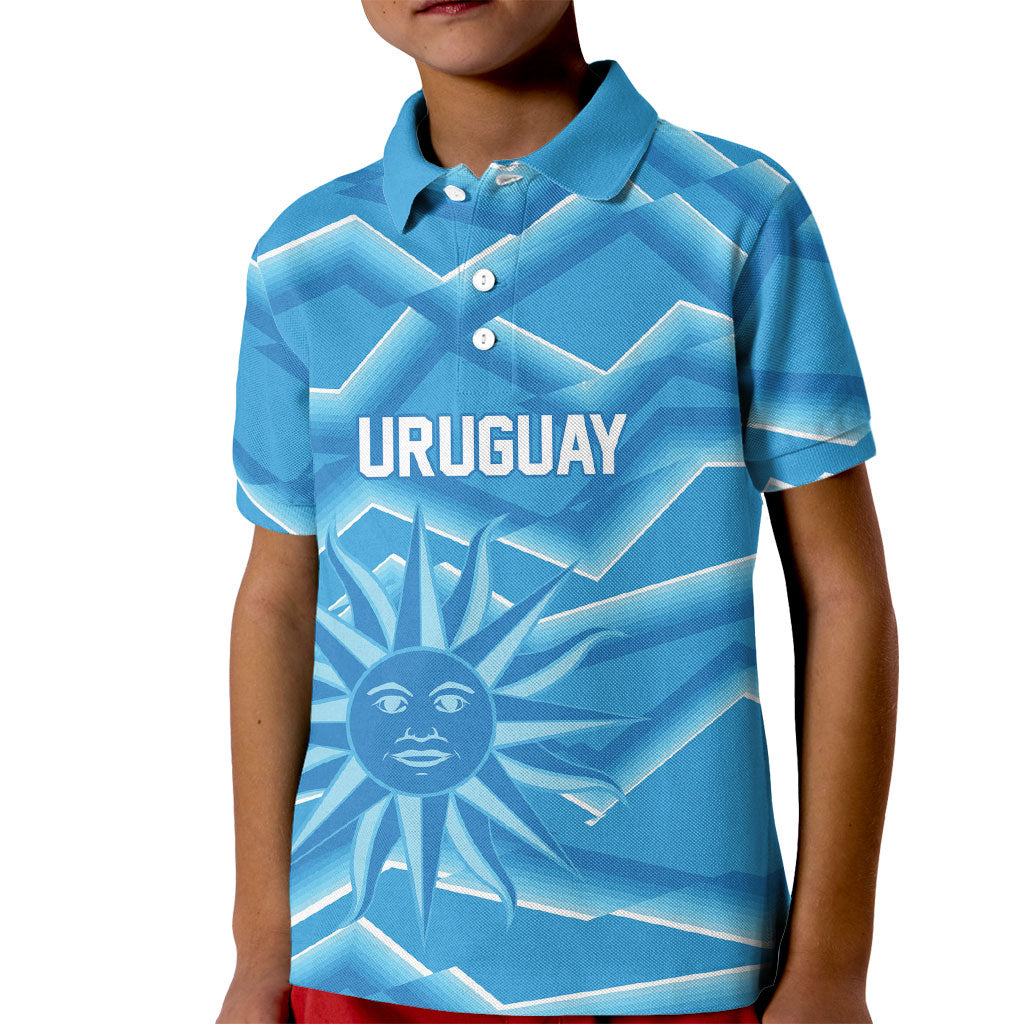 2026 Rugby Nations Series Custom Uruguay Kid Polo Shirt Los Teros Sun Of May