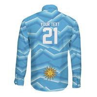 2026 Rugby Nations Series Custom Uruguay Long Sleeve Button Shirt Los Teros Sun Of May