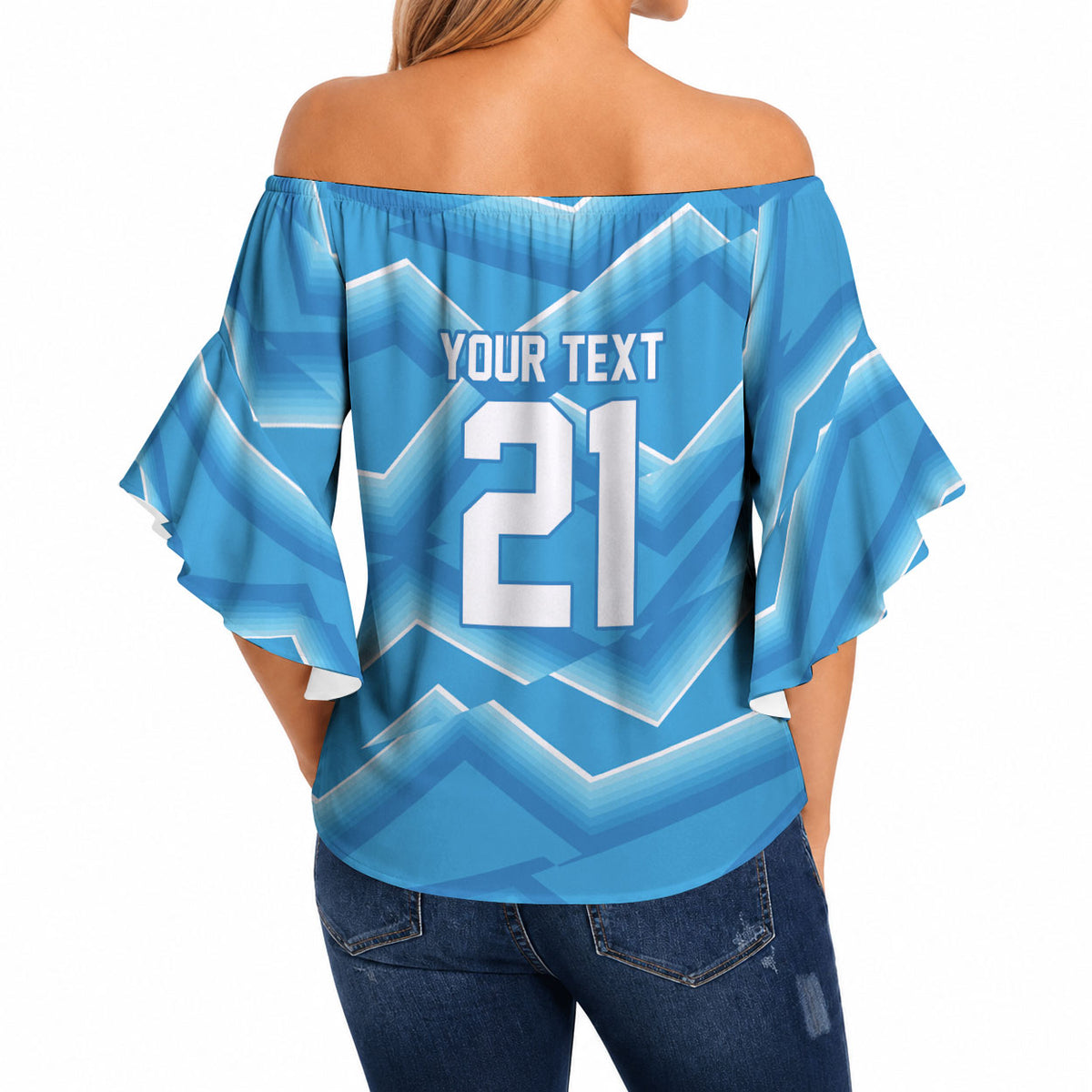 2026 Rugby Nations Series Custom Uruguay Off Shoulder Wrap Waist Top Los Teros Sun Of May