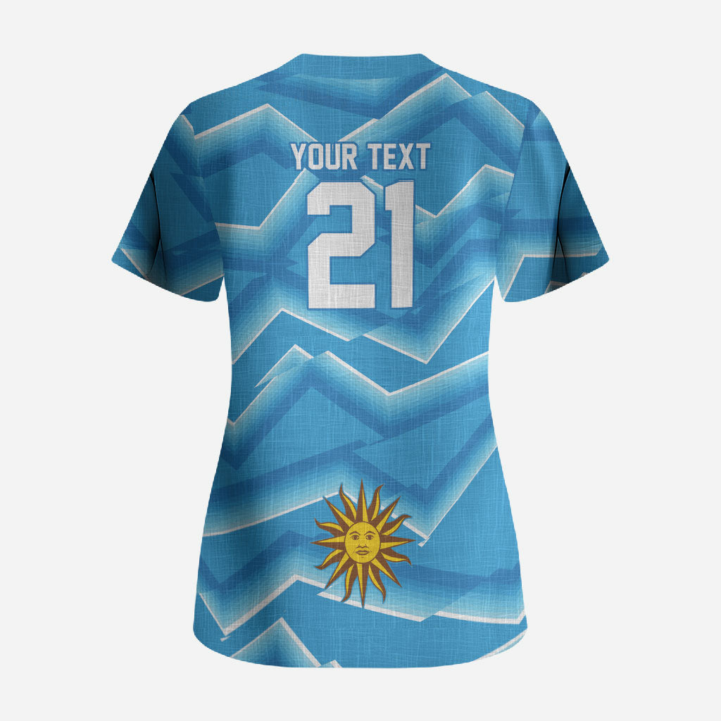 2026 Rugby Nations Series Custom Uruguay Scrub Top Los Teros Sun Of May