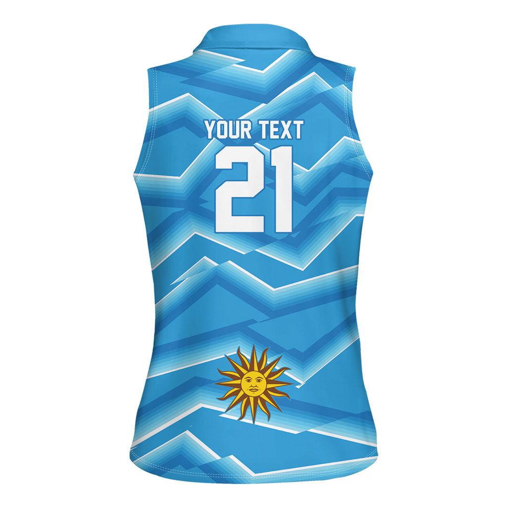 2026 Rugby Nations Series Custom Uruguay Women Sleeveless Polo Shirt Los Teros Sun Of May