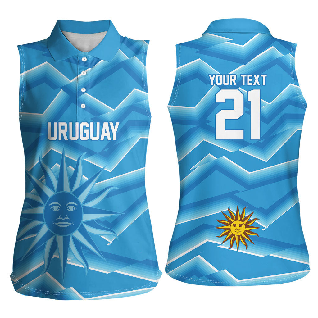 2026 Rugby Nations Series Custom Uruguay Women Sleeveless Polo Shirt Los Teros Sun Of May