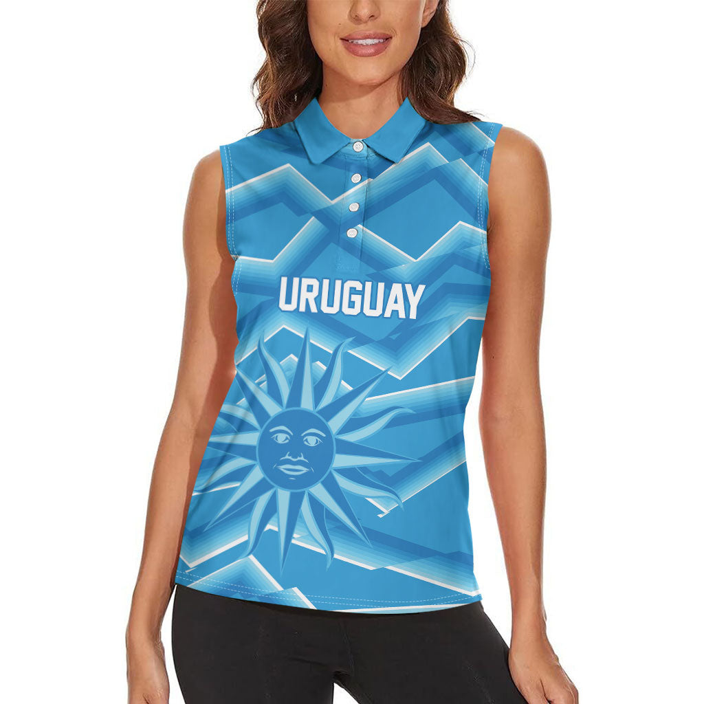 2026 Rugby Nations Series Custom Uruguay Women Sleeveless Polo Shirt Los Teros Sun Of May