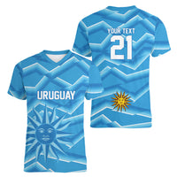 2026 Rugby Nations Series Custom Uruguay Women V-Neck T-Shirt Los Teros Sun Of May