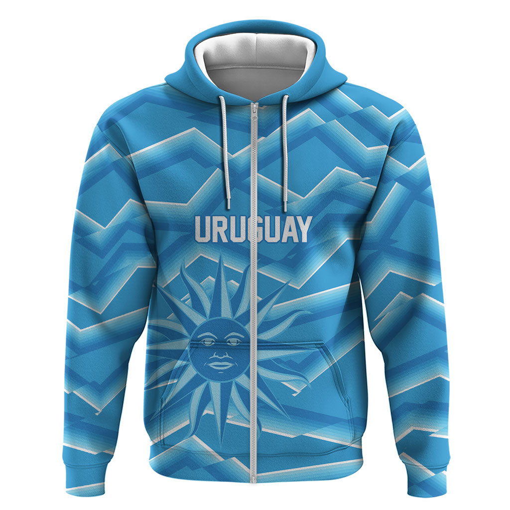 2026 Rugby Nations Series Custom Uruguay Zip Hoodie Los Teros Sun Of May