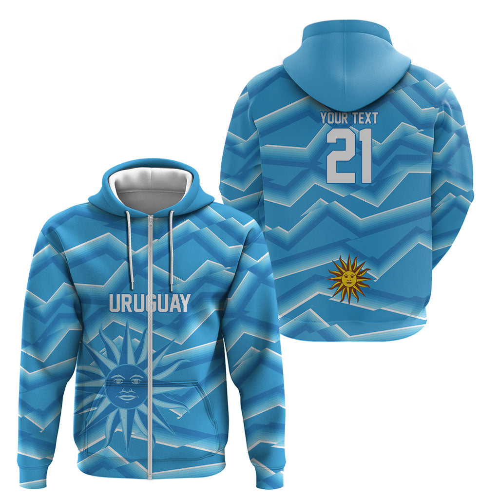 2026 Rugby Nations Series Custom Uruguay Zip Hoodie Los Teros Sun Of May