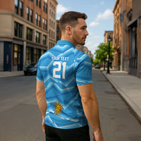 2026 Rugby Nations Series Custom Uruguay Zipper Polo Shirt Los Teros Sun Of May