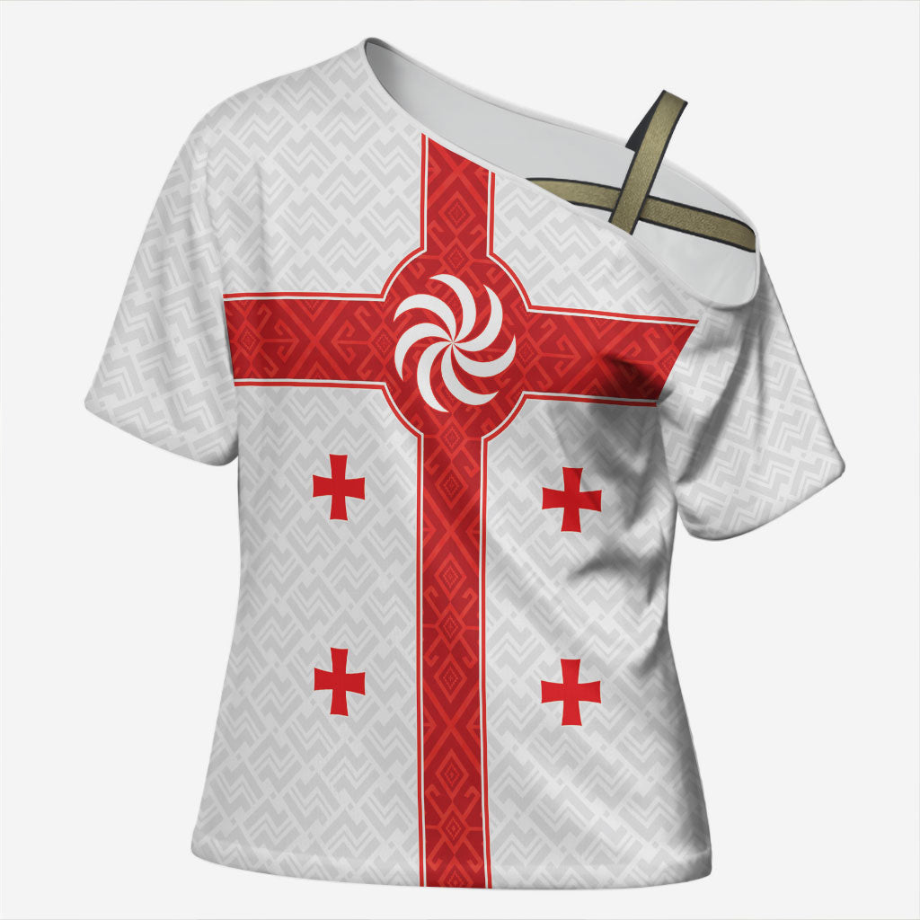 2026 Rugby Nations Series Custom Georgia Cross Shoulder Shirt Lelo Warriors