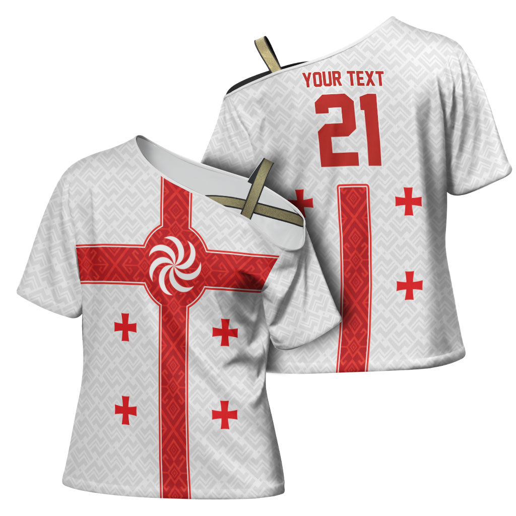 2026 Rugby Nations Series Custom Georgia Cross Shoulder Shirt Lelo Warriors