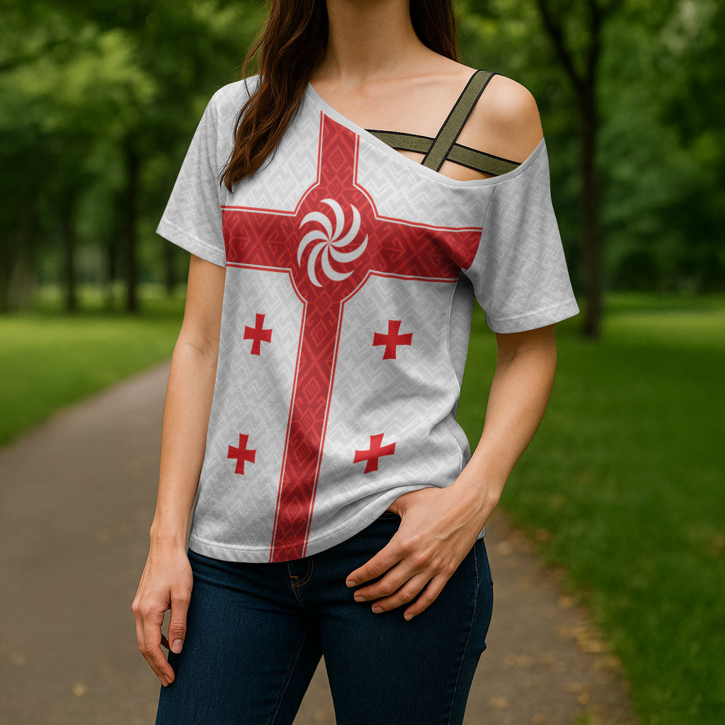 2026 Rugby Nations Series Custom Georgia Cross Shoulder Shirt Lelo Warriors