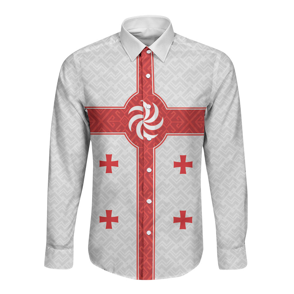 2026 Rugby Nations Series Custom Georgia Long Sleeve Button Shirt Lelo Warriors