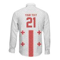 2026 Rugby Nations Series Custom Georgia Long Sleeve Button Shirt Lelo Warriors