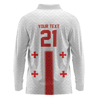 2026 Rugby Nations Series Custom Georgia Long Sleeve Polo Shirt Lelo Warriors