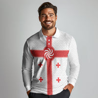 2026 Rugby Nations Series Custom Georgia Long Sleeve Polo Shirt Lelo Warriors
