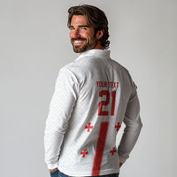 2026 Rugby Nations Series Custom Georgia Long Sleeve Polo Shirt Lelo Warriors