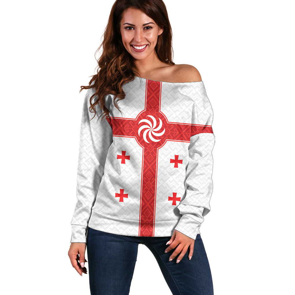 2026 Rugby Nations Series Custom Georgia Off Shoulder Sweater Lelo Warriors