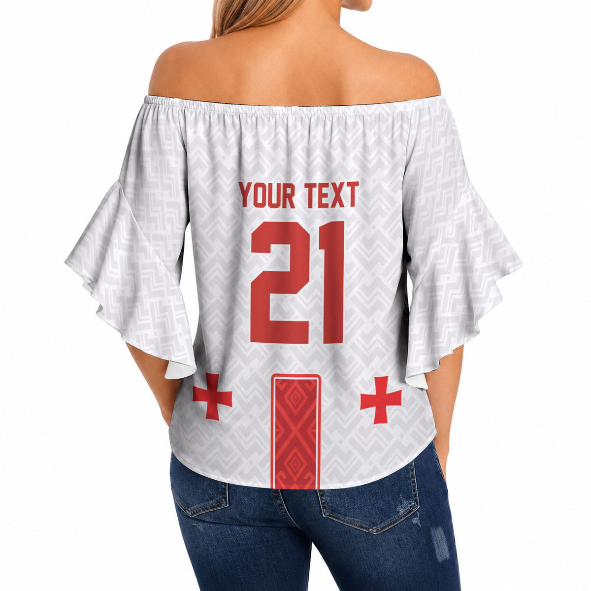 2026 Rugby Nations Series Custom Georgia Off Shoulder Wrap Waist Top Lelo Warriors