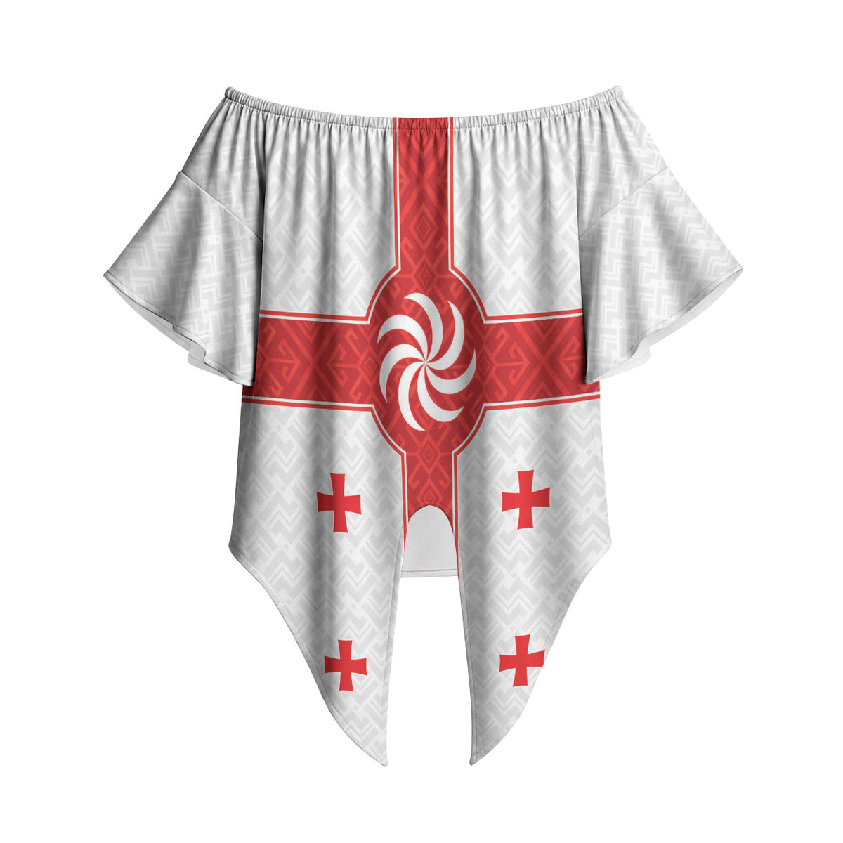 2026 Rugby Nations Series Custom Georgia Off Shoulder Wrap Waist Top Lelo Warriors