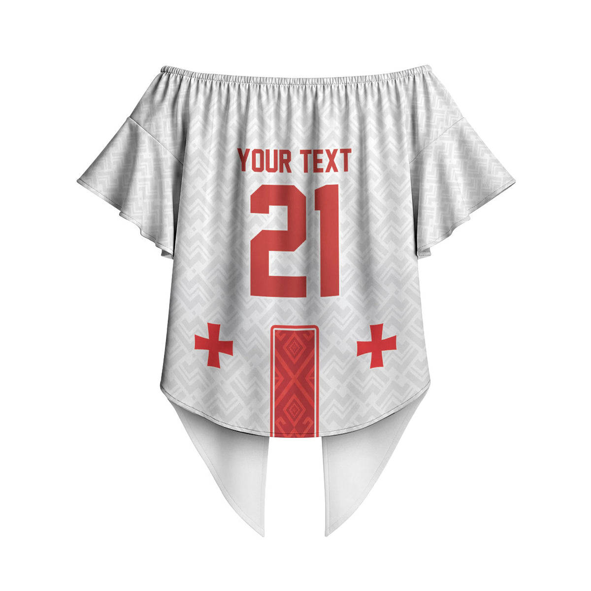 2026 Rugby Nations Series Custom Georgia Off Shoulder Wrap Waist Top Lelo Warriors