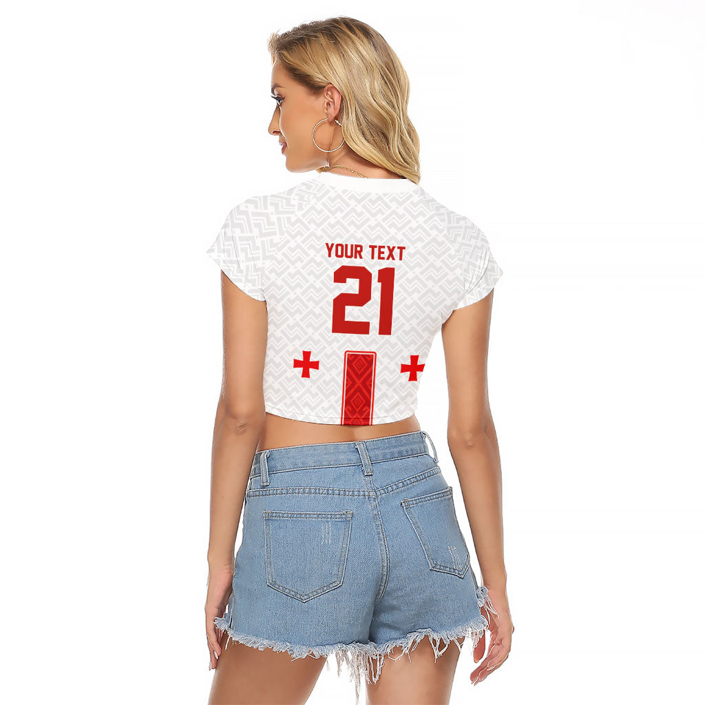 2026 Rugby Nations Series Custom Georgia Raglan Cropped T Shirt Lelo Warriors