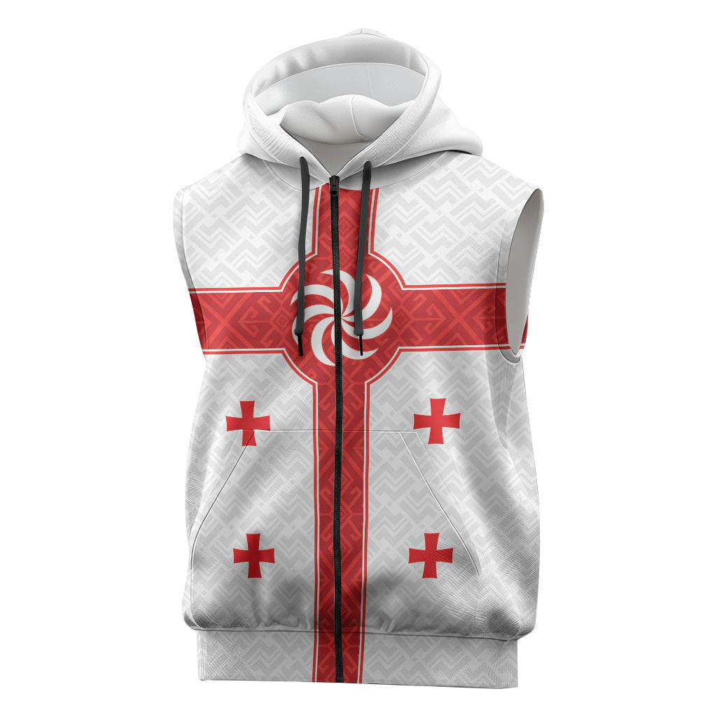 2026 Rugby Nations Series Custom Georgia Sleeveless Zip Hoodie Lelo Warriors