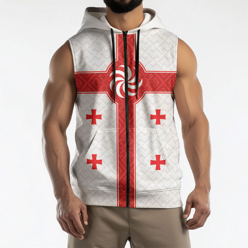 2026 Rugby Nations Series Custom Georgia Sleeveless Zip Hoodie Lelo Warriors