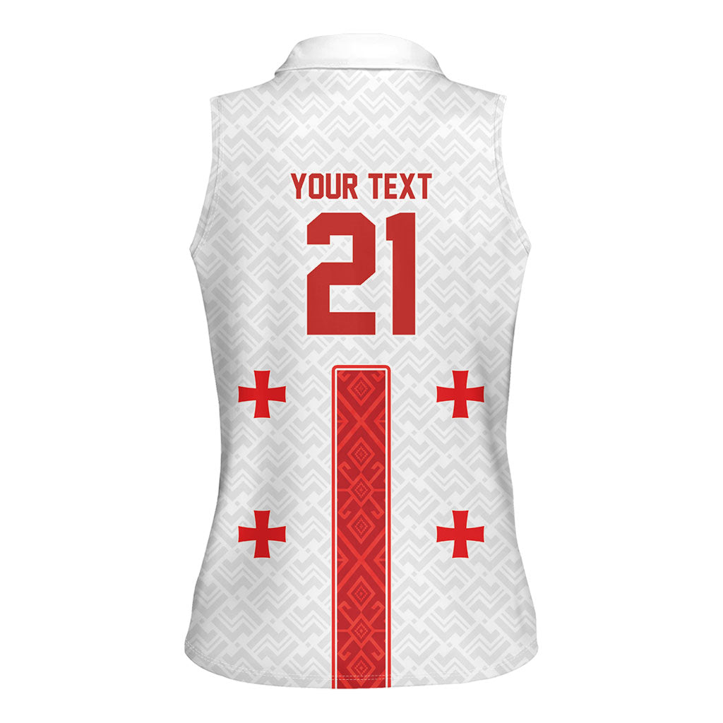 2026 Rugby Nations Series Custom Georgia Women Sleeveless Polo Shirt Lelo Warriors