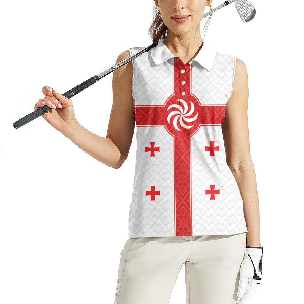 2026 Rugby Nations Series Custom Georgia Women Sleeveless Polo Shirt Lelo Warriors